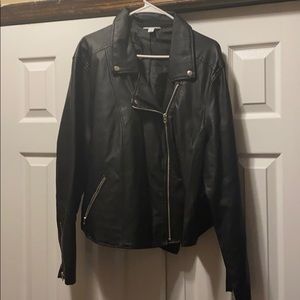 Plus size leather jacket